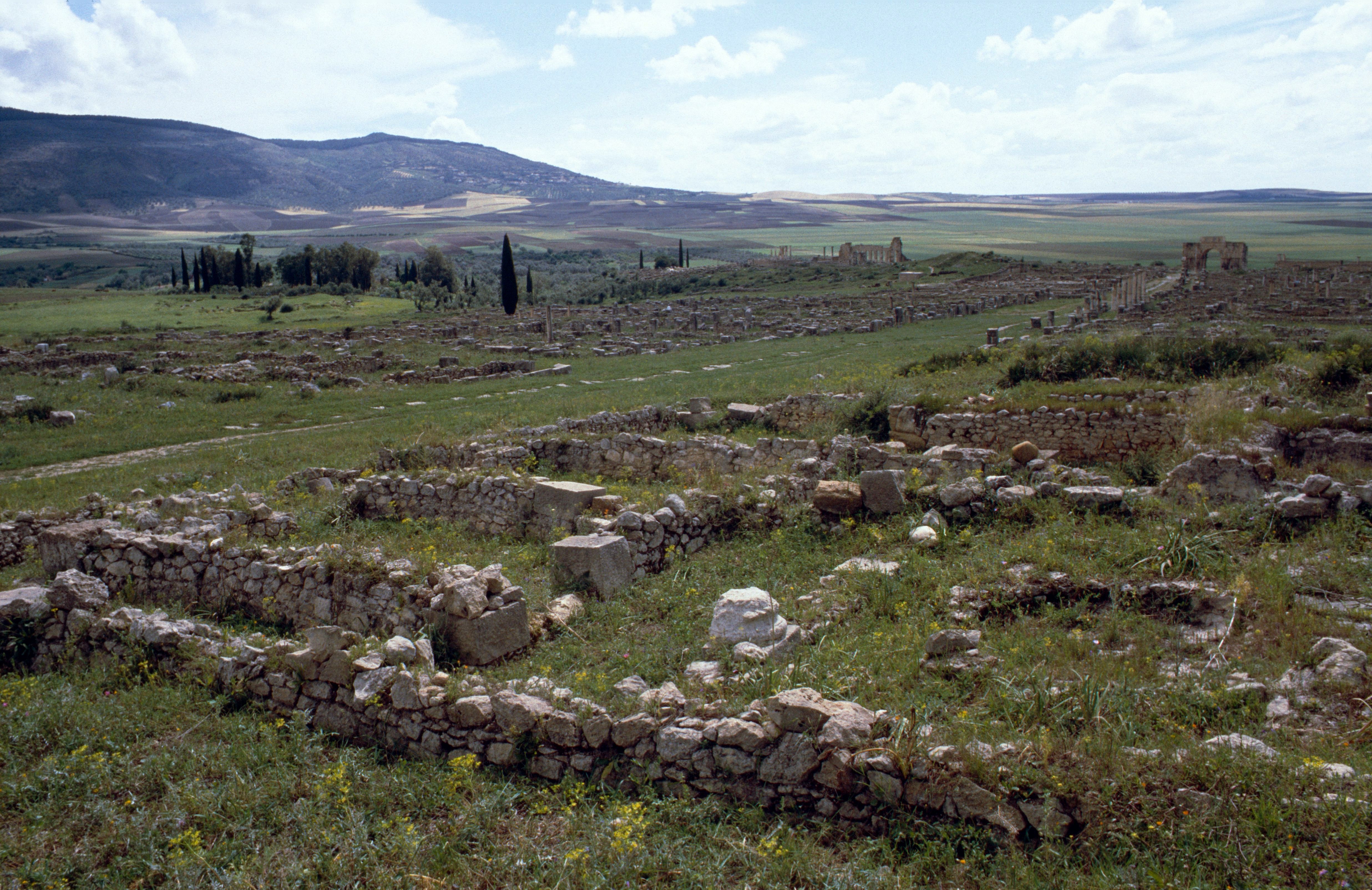 Volubilis et le paysage environnant.